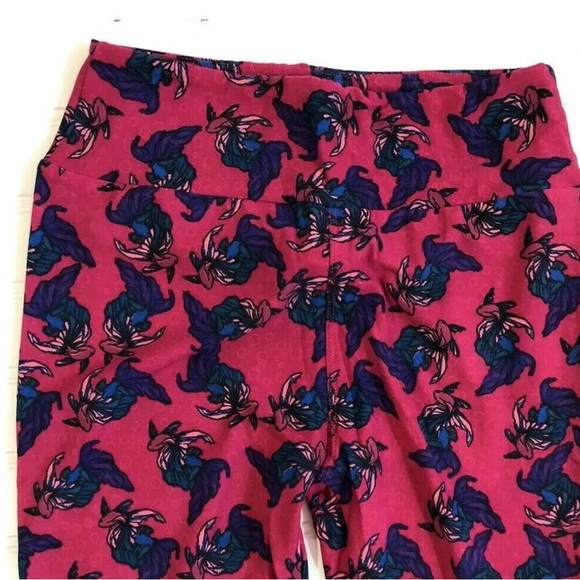 LuLaRoe OS One Size Leggings Fighting Beta Fish Bubbles Women Size 2-10 Pink New - Picture 8 of 12